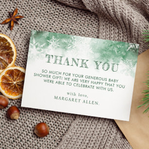 Winter forest baby shower thank you  card