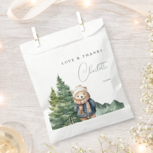 Winter Forest Bear Baby Shower Favour Bag