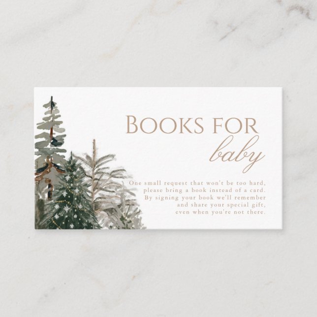 Winter Forest Christmas Books for Baby Card 3.5x2 (Front)