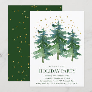 Winter Forest Company Holiday Party Invitation