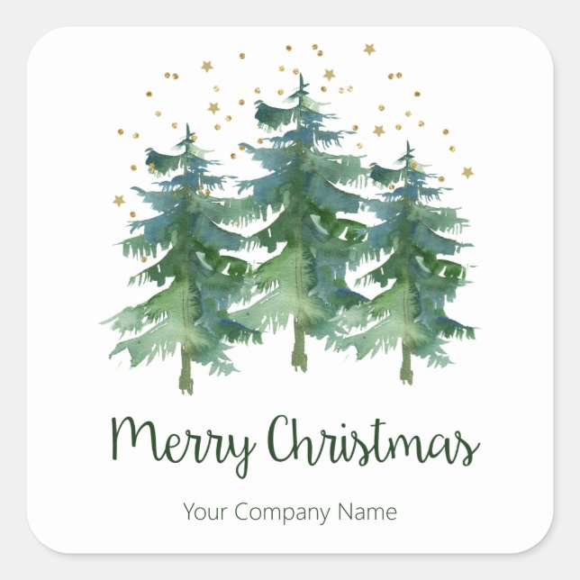 Winter Forest Company Square Sticker (Front)