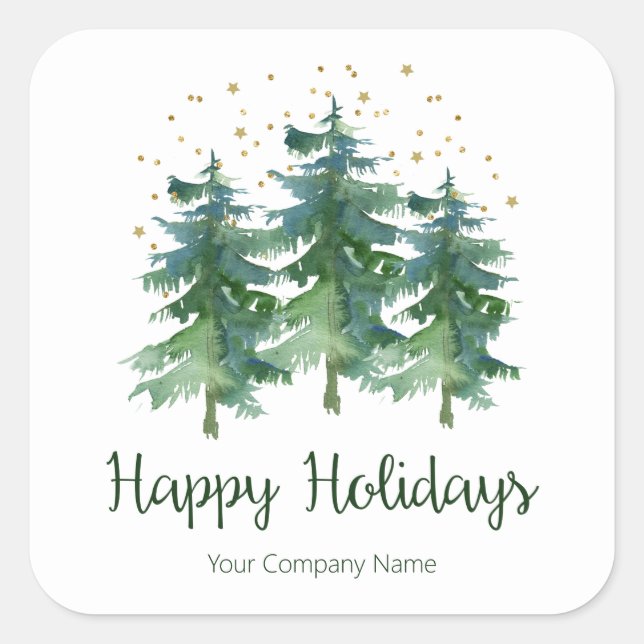 Winter Forest Company Square Sticker (Front)