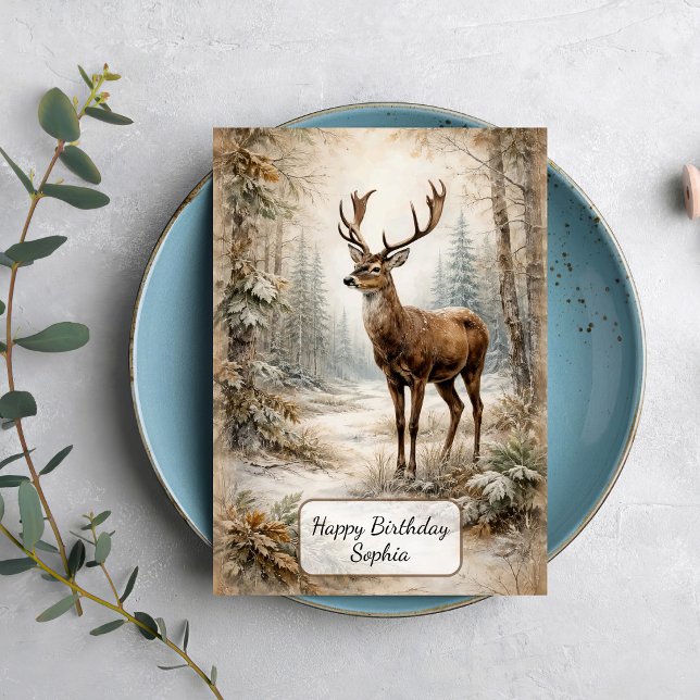 Winter Forest Deer Card (Creator Uploaded)