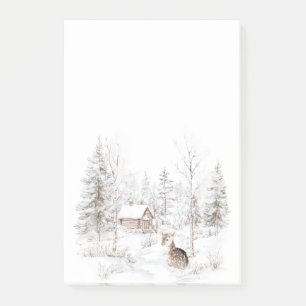 Winter Forest Deer Post-it Notes