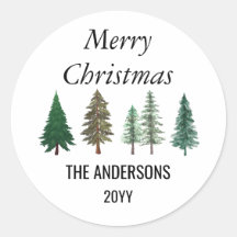 Winter Forest Elegant Pine Trees Christmas 