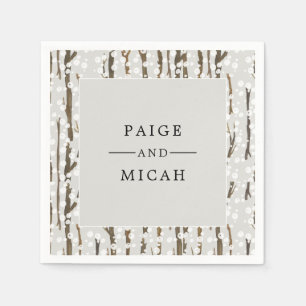 Winter Forest Engagement Party Napkin
