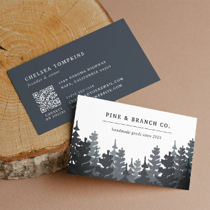Winter Forest   Evergreen Tree Logo Business Card