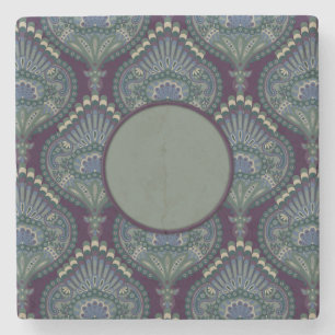 Winter Forest - Feathered Paisley Stone Coaster