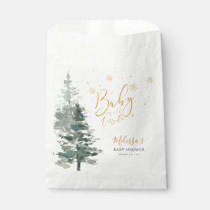 Winter Forest Gold It's Cold Outside Baby Shower Favour Bag