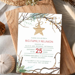 Winter forest holiday family reunion party invitation