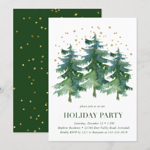 Winter Forest Holiday Party Invitation