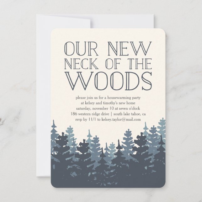 Winter Forest Housewarming Party Invitation (Front)