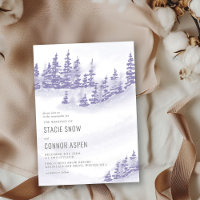 Winter Forest in Snow Lavender Grey Wedding