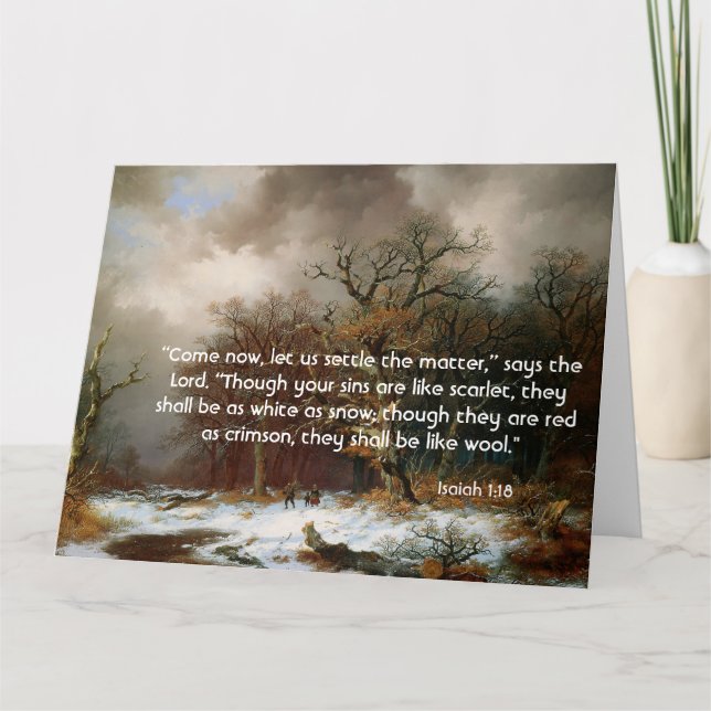 Winter Forest Isaiah Scripture Salvation Big Card (Front)