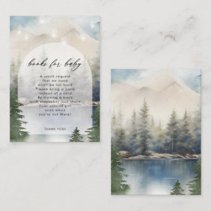 winter forest lake books for baby request card
