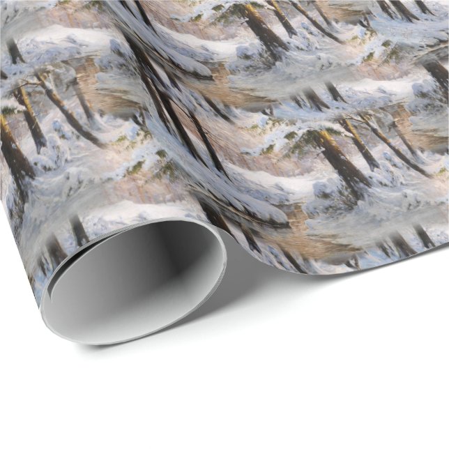 Winter Forest Landscape Wrapping Paper (Roll Corner)
