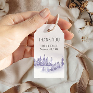 Winter Forest Lavender Wedding Favour Thank You Gift Tags