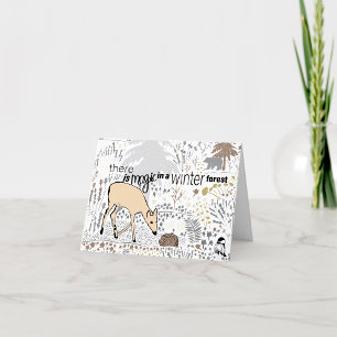 Winter Forest Magic Deer Holiday Card