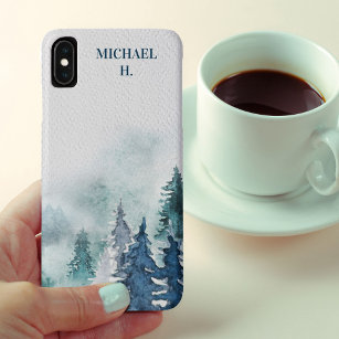 Winter Forest Moody Watercolor Personalized Case-Mate iPhone Case
