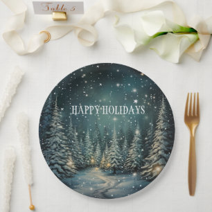 Winter Forest  Paper Plate