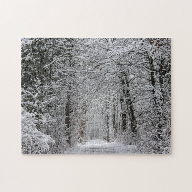 Winter Forest Path in Snow and Nature Jigsaw Puzzle (Horizontal)
