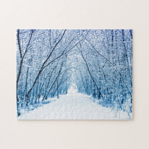 Winter Forest Path Jigsaw Puzzle