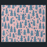 Winter Forest Pine Trees Moon Stars Gift Wrapping Paper<br><div class="desc">Check my shop for more colours and patterns plus matching gift bags and tissue paper too! If you'd like something custom let me know! Also please carefully note how Zazzle prints the pattern and make sure the size is ok for your needs. They repeat the pattern each 36" so it...</div>