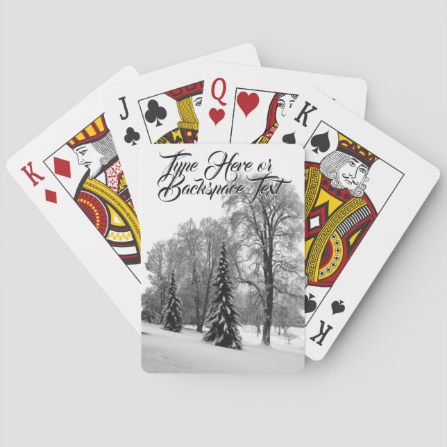 Winter Forest Playing Cards Personalized Cards (Back)