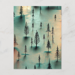 Winter forest postcard