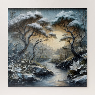Winter Forest River Jigsaw Puzzle
