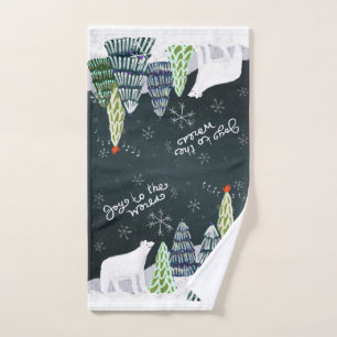 Winter Forest Scene Hand Towel