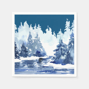 Winter Forest Scene Napkin