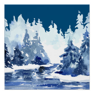Winter Forest Scene Poster