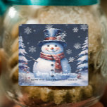 Winter Forest Snowman Christmas Baking<br><div class="desc">Share your holiday baking with friends and family with this Winter Forest Snowman Christmas Holiday Baking Labels. Label design features a cute snowman in a charming top hat and scarf standing in a winter forest scene with falling snow with a space you can personalize with your own holiday greeting and...</div>