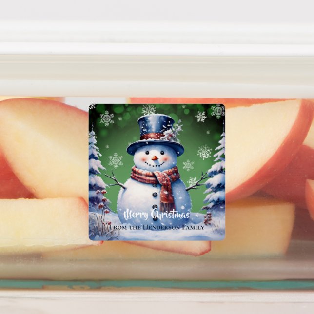 Winter Forest Snowman Christmas Baking | Green (Affixed)