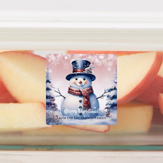 Winter Forest Snowman Christmas Baking | Pink (Affixed)