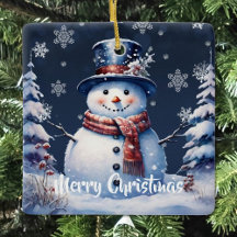 Winter Forest Snowman Christmas