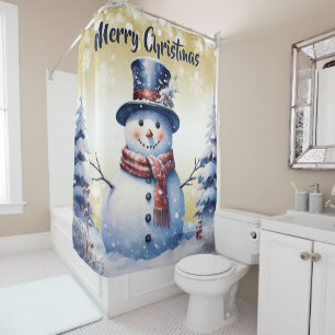 Winter Forest Snowman Christmas   Gold