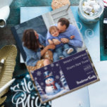 Winter Forest Snowman Christmas Photo | Purple Holiday Card<br><div class="desc">Spread smiles and seasonal cheer with this charming Purple Winter Forest Snowman Christmas Holiday Photo Card, featuring a friendly snowman in a classic top hat and scarf, surrounded by snow-covered pine trees and a peaceful winter forest backdrop. Falling snow and delicate white snowflakes add a whimsical touch, while your family...</div>