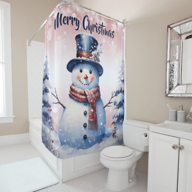 Winter Forest Snowman Christmas | Pink (In Situ)