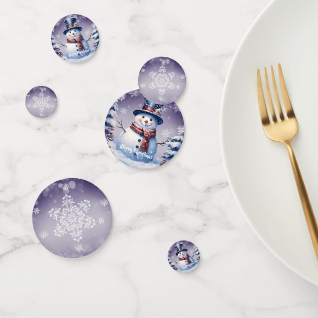 Winter Forest Snowman Christmas | Purple Confetti (Group)