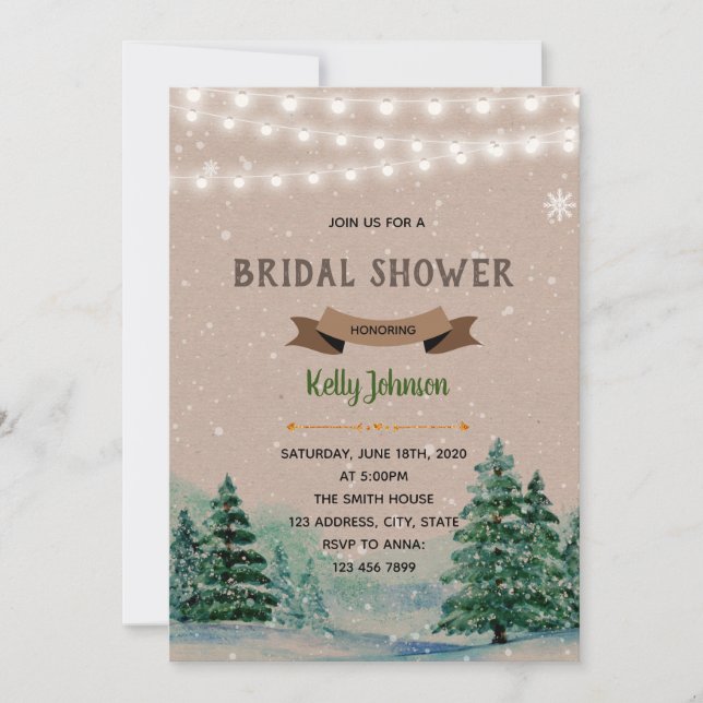 Winter forest theme invitation (Front)