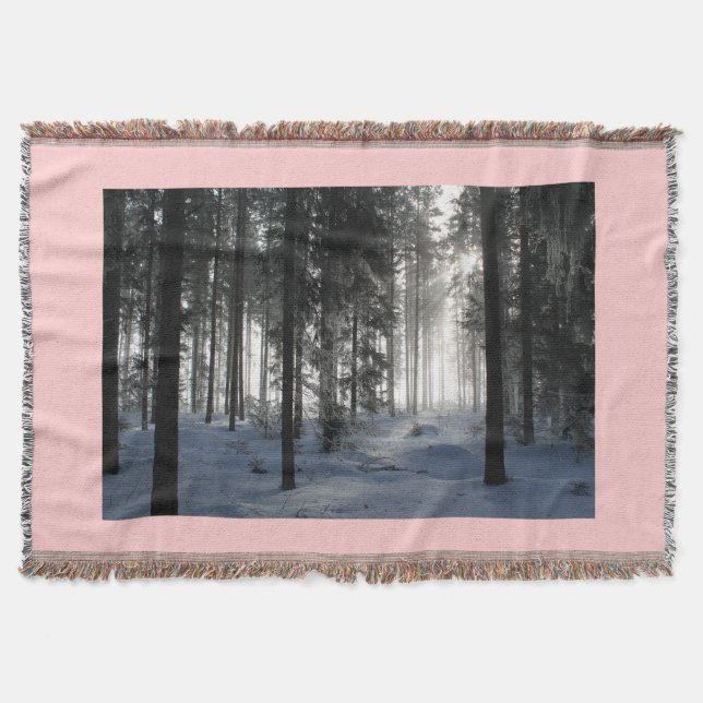 Winter Forest Throw Blanket (Front)