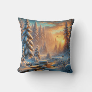Winter Forest Throw Pillow