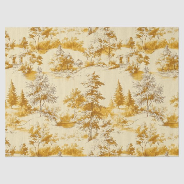 Winter Forest Toile de Jouy Pattern (3) Tissue Paper (Front)