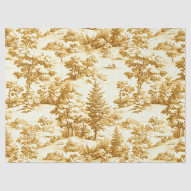 Winter Forest Toile de Jouy Pattern (5) Tissue Paper (Front)