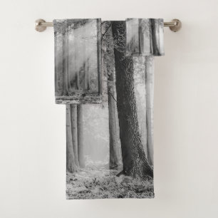 Winter forest trees #10 bath towel set