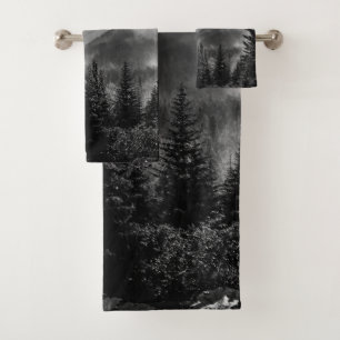 Winter forest trees #13 bath towel set