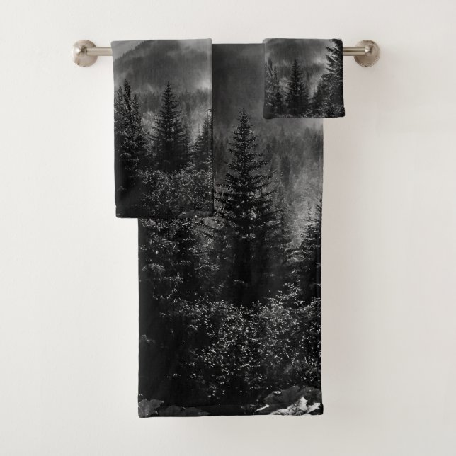 Winter forest trees #13 bath towel set (Insitu)