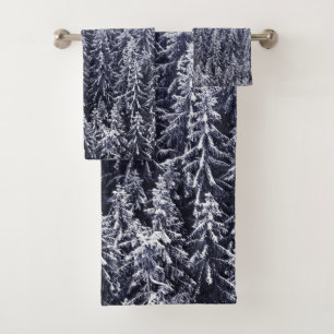 Winter forest trees #4 bath towel set